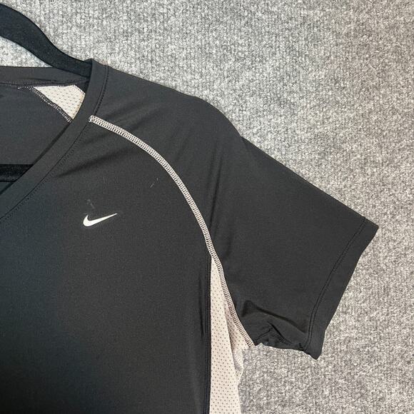 Nike Shirt Womens Medium Black Crewneck Short Sleeve Performance Stretch - Picture 5 of 11
